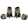 Pair of Painted Bronze Pug Dog Salt and Pepper Statues