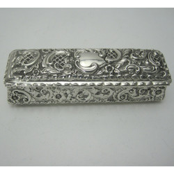 Rectangular Chester Silver Victorian Jewellery or Trinket box (1899)