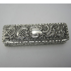 Rectangular Chester Silver Victorian Jewellery or Trinket Box