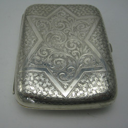 Good Quality Victorian Silver Pocket Cigar Case Engraved with a Star