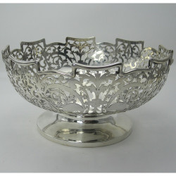 Attractive Large Silver Bowl with a Monteith Style Rim