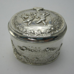 Quality Late Victorian Oval Silver Tea Caddy (1895)