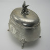 Decorative Continental Victorian Silver Tea Caddy or Sugar Box