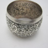 Decorative Boxed Pair of Circular Victorian Silver Napkin Rings