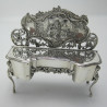 William Comyns Dressing Table Shaped Silver Jewellery or Trinket Box (1901)