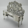 William Comyns Dressing Table Shaped Silver Jewellery or Trinket Box