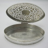 Chester Silver Oval Jewellery or Potpourri Box Retailed by Aspery