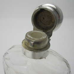 Very Good Quality Large Edwardian Silver and Cut Glass Flask