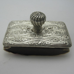 Decorative Silver Desk Blotter with Detachable Spiral Handle (1915)