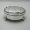Elegant Engraved Large Circular Silver Jewellery or Trinket Box (1908)