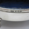 Attractive Silver and Blue Guilloche Enamel Jewellery or Trinket Box