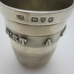 Novelty Chester Silver Thimble Measure