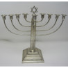English Silver Hannukah Lamp with Nine Oil Capitals (1933)