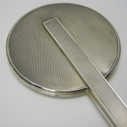 Good Quality Silver Art Deco Style Silver Hand Mirror in a Circular Form