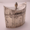 Unusual Oval Late Victorian Dutch Silver Tea Caddy