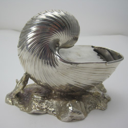 Unusual Decorative Victorian Silver Plated Nautilus Shell Style Spoon Warmer