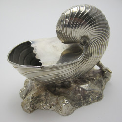 Unusual Decorative Victorian Silver Plated Nautilus Shell Style Spoon Warmer