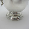 Vase Shape Silver Two Handle Cup with Leaf Capped Scroll Handles