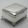 Plain Silver Cushion Shape Chester Silver Jewellery or Trinket Box