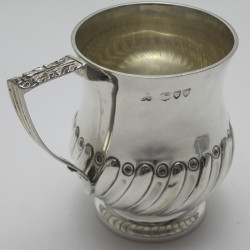 Victorian Silver Child's Mug with Acanthus Leaf Embossed Handle