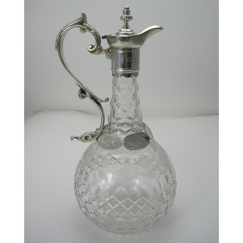 Victorian Engraved Silver Plated Claret Jug (c.1895)