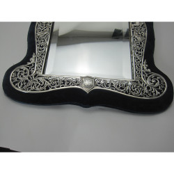 Victorian Silver Dressing Table Mirror with Cast Border