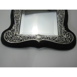 Victorian Silver Dressing Table Mirror with Cast Border