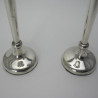 Pair of Silver Trumpet Shaped Flower Vases