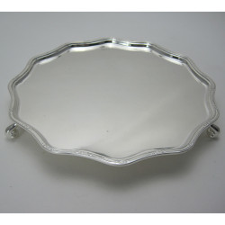 Elegant Silver Salver with a Raised Delicate Floral Border (1926)