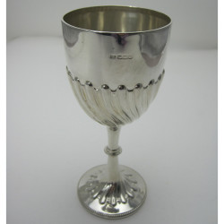 Edwardian Silver Goblet with a Plain and Spiral Embossed Bowl (1908)