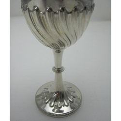 Edwardian Silver Goblet with a Plain and Spiral Embossed Bowl