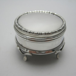 Charming Silver Jewellery or Trinket Box with Blue Velvet Lining (1918)