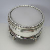 Charming Silver Jewellery or Trinket Box with Blue Velvet Lining