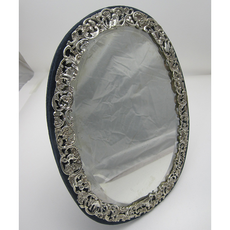 Victorian William Comyns Oval Dressing Table Mirror (1886)