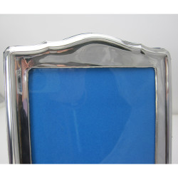 Smart Plain Large Silver Photo Frame with Blue Velvet Back
