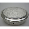 Victorian French Silver Plated Oval Jewellery or Trinket Box