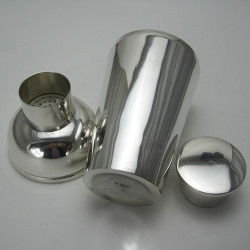 Continental 800 Grade Art Deco Style Silver Cocktail Shaker