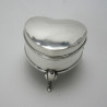 Charming Small Silver Heart Shape Jewellery or Trinket Box (1916)