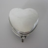 Charming Small Silver Heart Shape Jewellery or Trinket Box