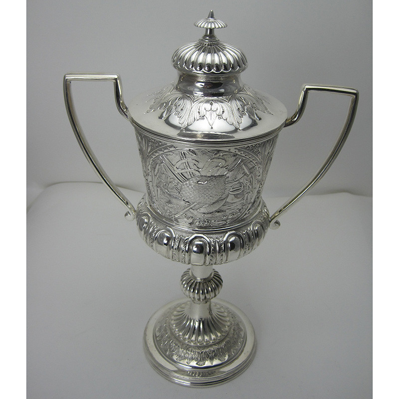 Impressive Victorian Silver plated Trophy Cup and Cover (c.1890)