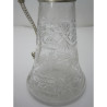 Late Victorian Silver Plated Claret Jug with Unusual Cast Scroll Handle