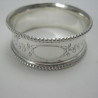 Pretty Red Velvet Lined Boxed Set of 6 Victorian Silver Plated Napkin Rings