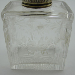 Pretty William Comyns & Son Silver and Glass Perfume Bottle