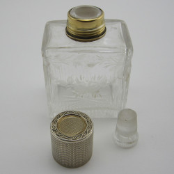 Pretty William Comyns & Son Silver and Glass Perfume Bottle