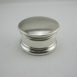 Silver Trinket, Powder or Jewellery Box with Hinged Engine Turned Domed Lid