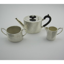 Stylish Victorian Silver Plated Bachelor Style 3 Piece Tea Set (c.1890)