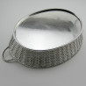 Decorative Victorian Silver Plated Oval Roll Dish or Basket