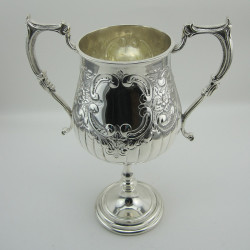 Victorian Silver Plated Trophy Cup with Two Scroll Cast Handles (c.1890)