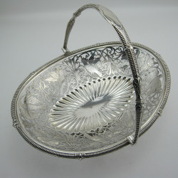 Beautiful Victorian Silver Plated Oval Basket (c.1895)
