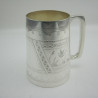 Stylish Victorian Aesthetic Movement Style Silver Plated Pint Mug (c.1890)